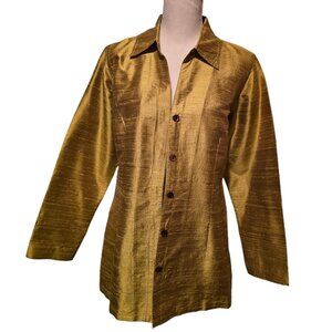 TravelSmith 100% Silk Dupioni Top - Size Medium